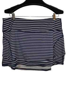 Athleta Stealth TruCool Skort Skirt Women's L Navy Blue Striped Golf Tennis